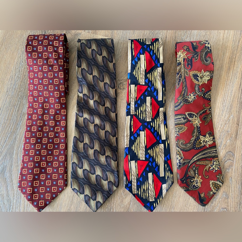 Four  100% silk neckties